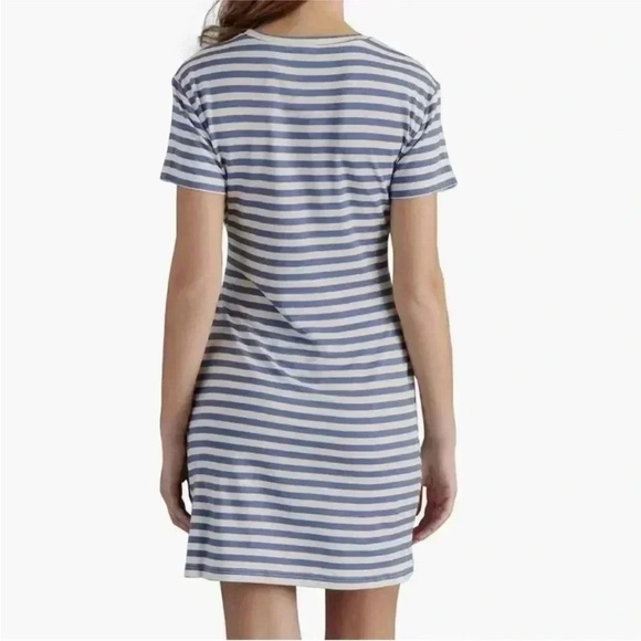 Steve Madden Striped Waist Tie Dress in Faded Ink Size Large NWT - Picture 2 of 8